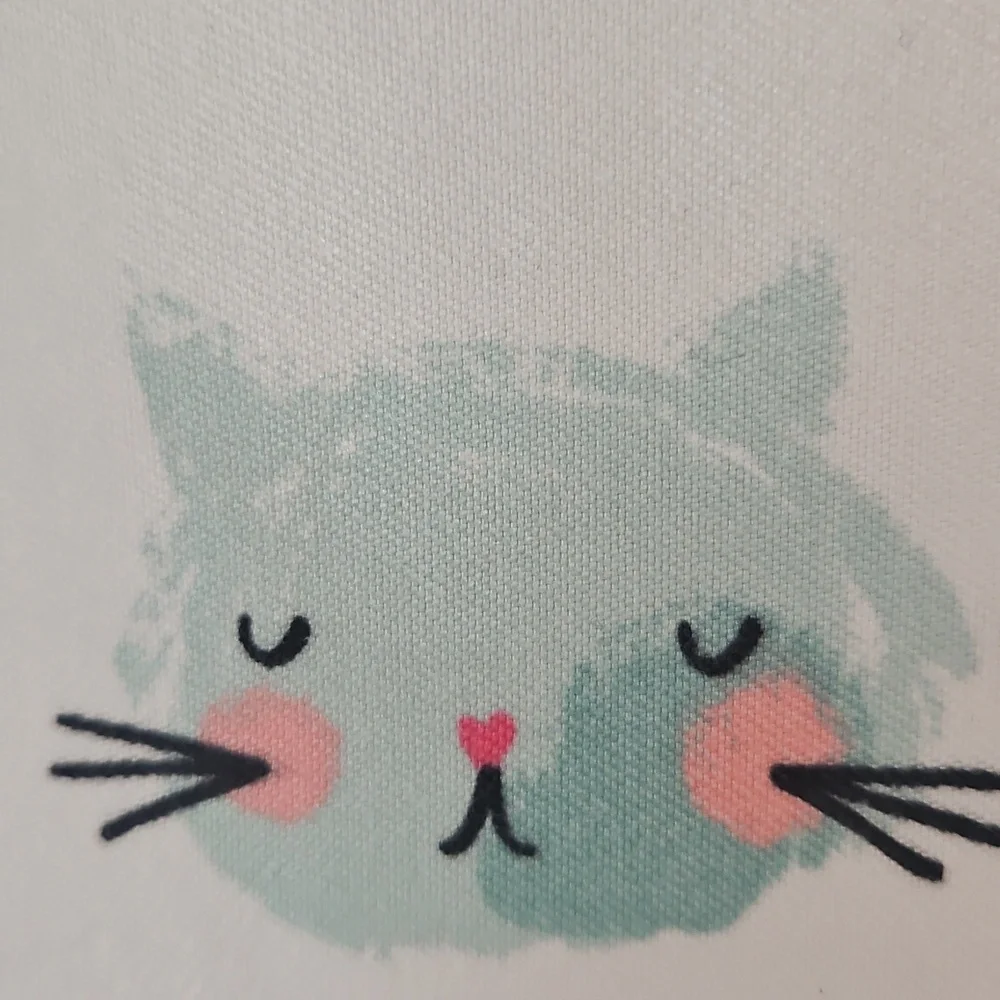 Cuddl Duds Pink Teal  Cats Faces Full Flat Sheet